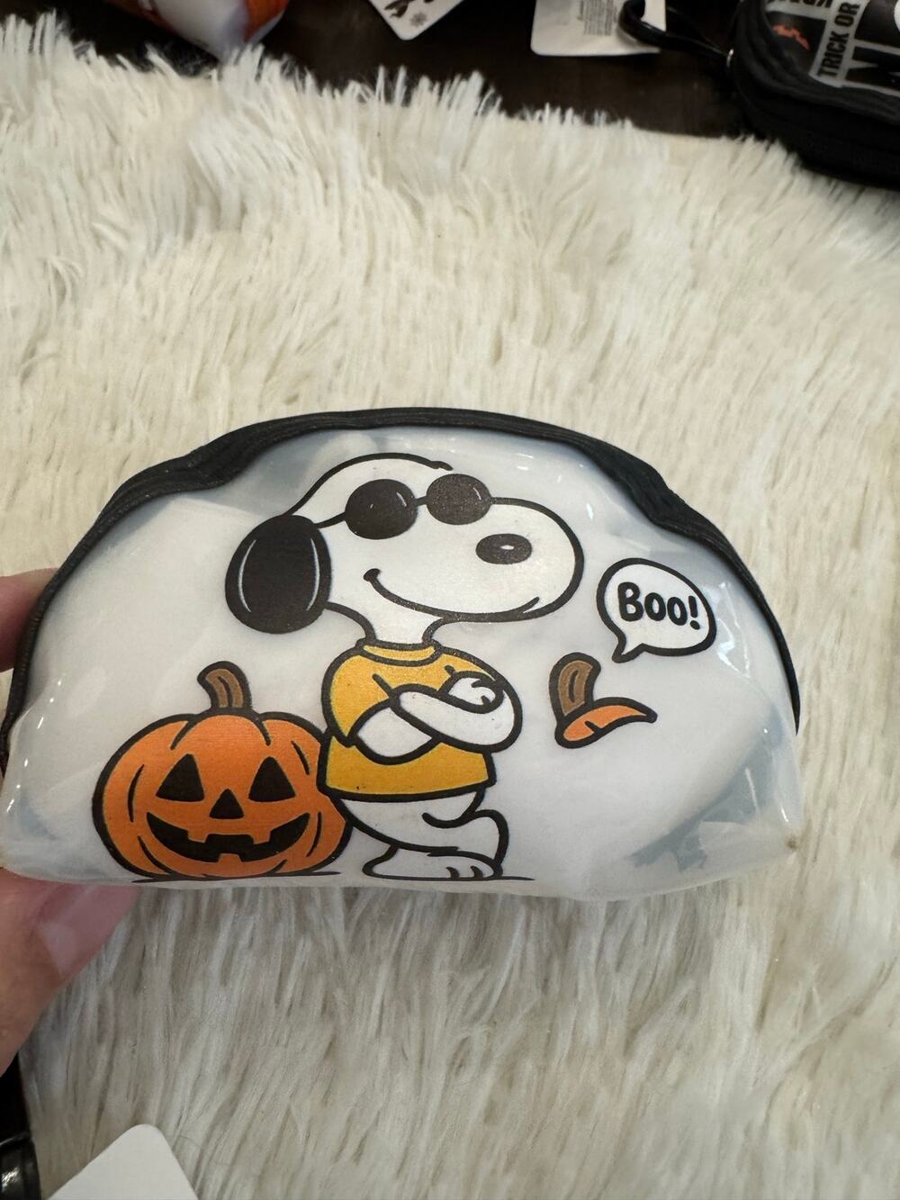 Snoopy Halloween coin purse keychain Snoopy wearing sunglasses and yellow shirt